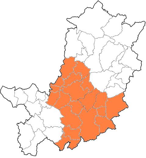 Mappa del territorio coperto dallo Sdiaf