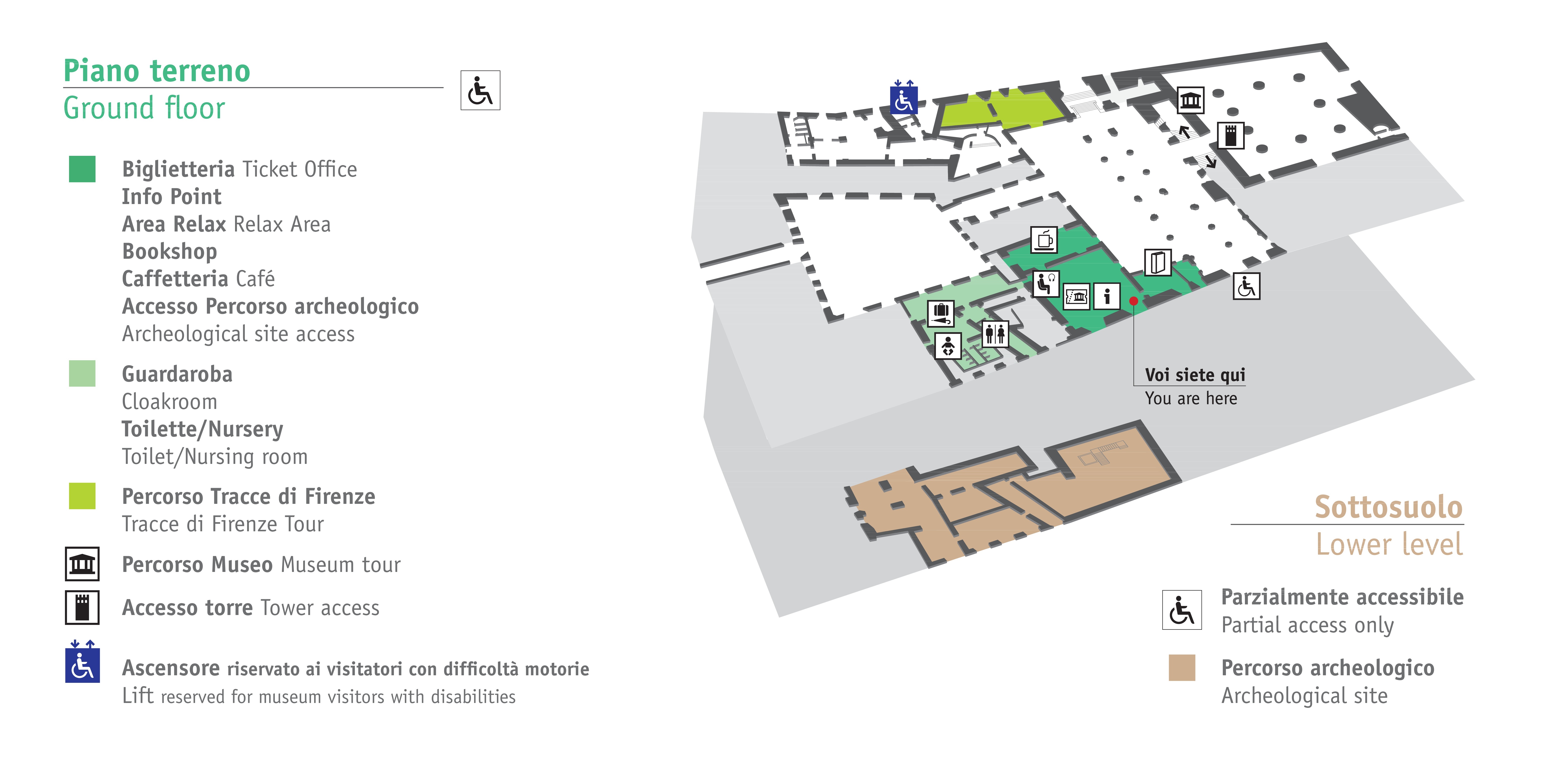 Mappa Piano terra e sottosuolo Mappa Piano terra e sottosuolo