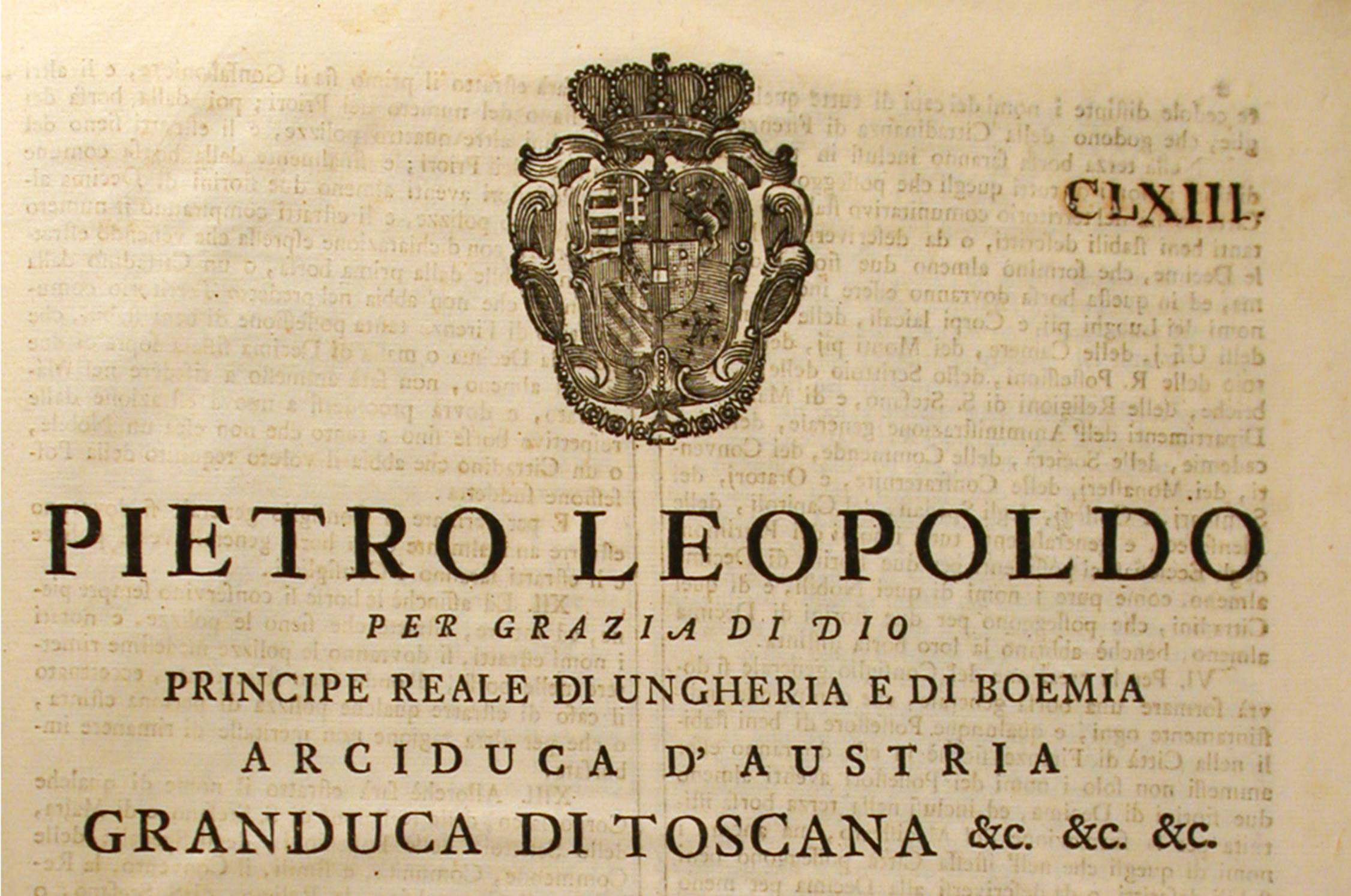 L'Editto di Pietro Leopoldo del 20 novembre 1781
